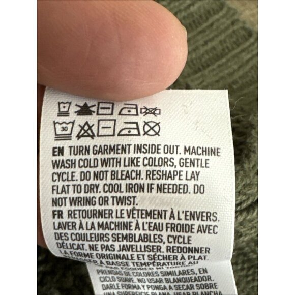 American Eagle Women's L Boxy Fit Sweater Olive Creme Striped - Picture 11 of 13